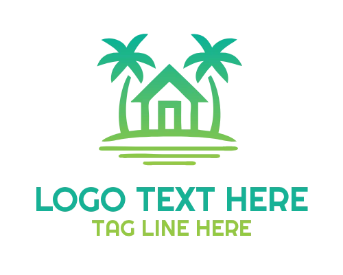 Rustic Hut Wood Cabin Logo