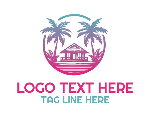  Rustic Lodge Hut Logo
