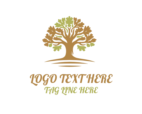 Rustic Oak Tree Logo