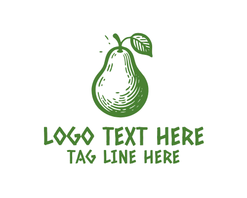 Rustic Vintage Pear Farm Logo for Local Produce Brands