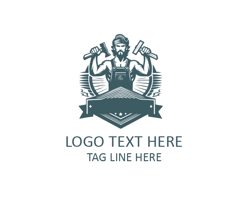Rustic Wood Carpenter Logo
