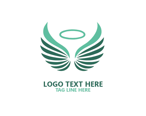 Sacred Emblem Angel Wings Logo