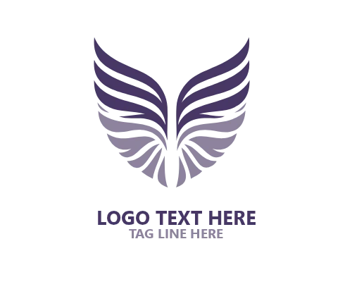 Sacred Feather Angel Wings Logo