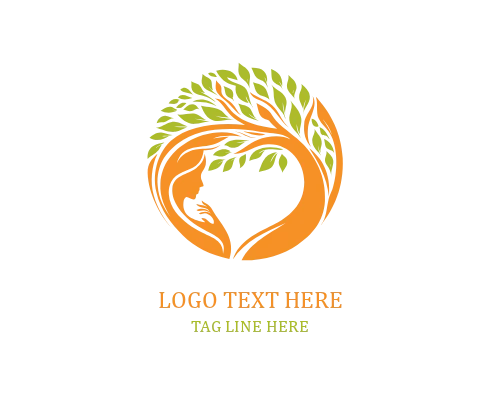 Sacred Feminine Woman Tree Logo