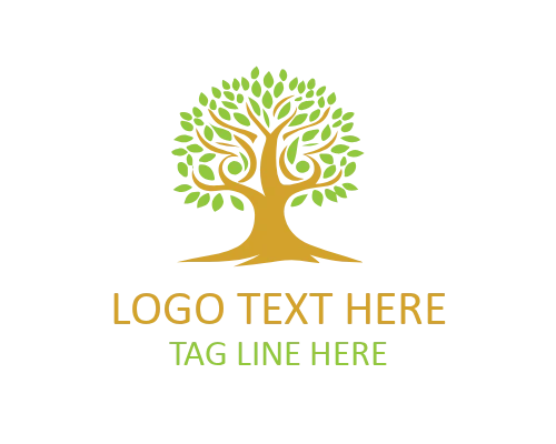 Sacred Forest Tree Emblem Logo