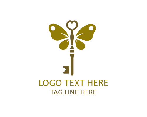 Sacred Mandala Butterfly Key Logo