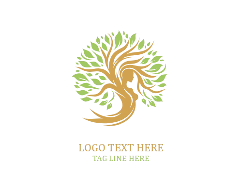 Sacred Nature Woman Tree Logo