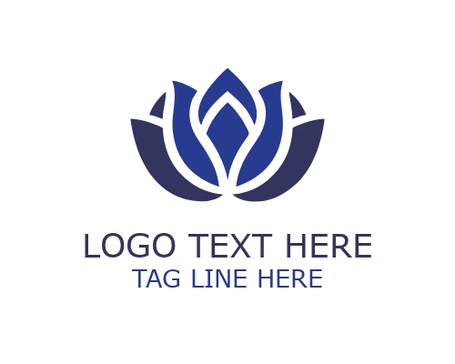 Sacred Outline Lotus Floral Logo for Spiritual Branding