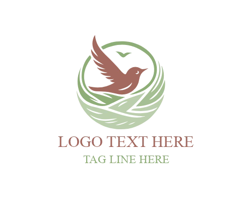 Safe Nesting Bird Logo for Protection and Care Branding