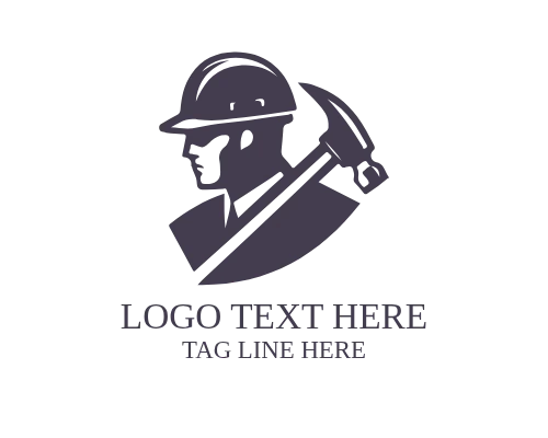 Safety Helmet Construction Worker Logo