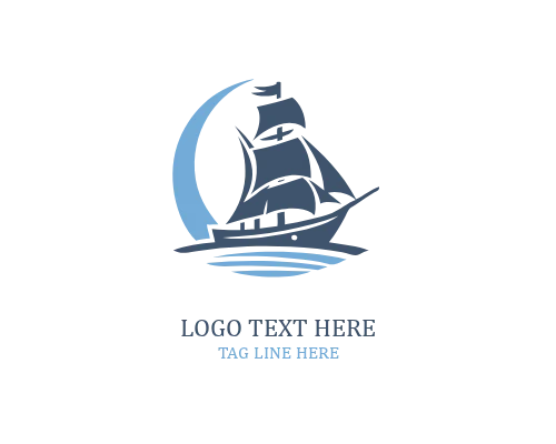Sail Ship Horizon Logo