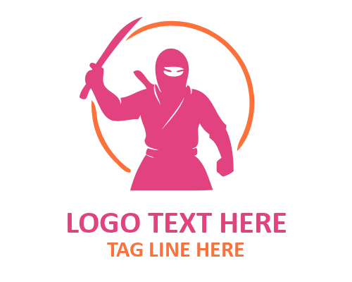 Sakura Ninja Mascot Logo