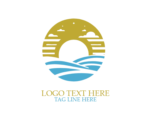 Sand Dunes Desert Logo