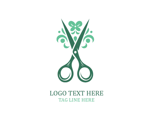 Scissor Floral Mark Logo