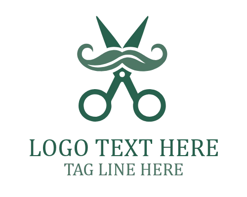 Scissor moustache Barber Barber Logo