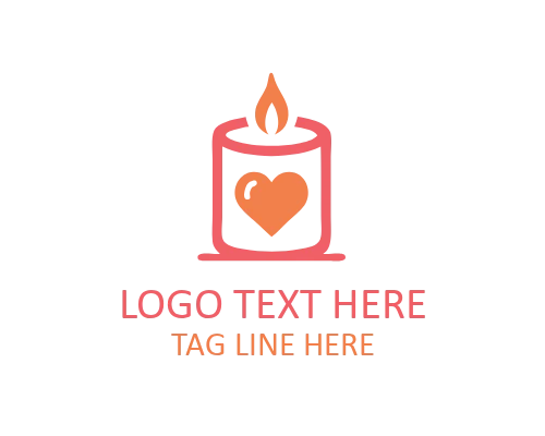 Script Frame Candle Logo