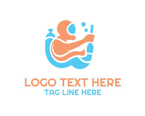Scuba Diver Circle Logo
