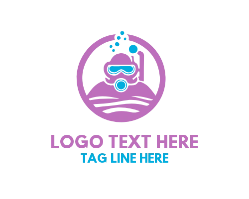  Scuba Diver Silhouette Exploring the Deep Blue Ocean Logo
