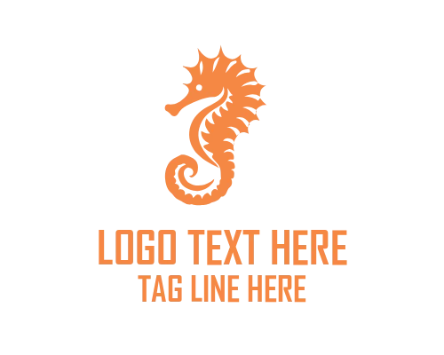 Sea Horse Wave Circle Emblem Logo