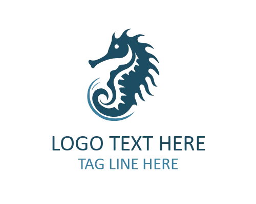Sea Horse Wave Crest Logo