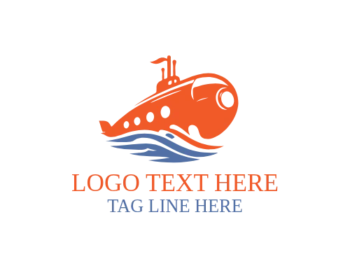 Sea Tech Submarine Logo Vector