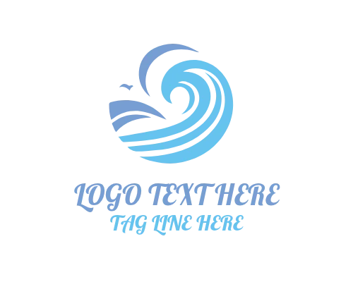 Sea Wave Crest Icon Logo