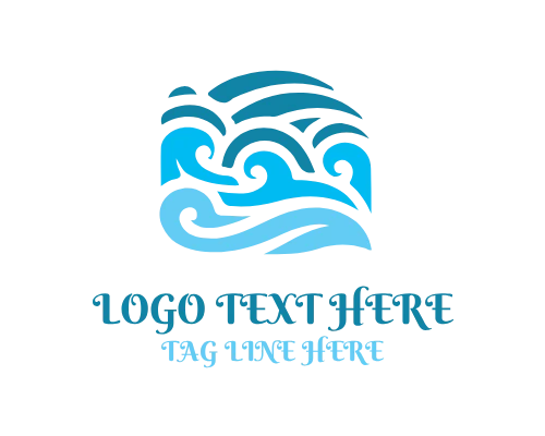 Sea Wave Outline Logo