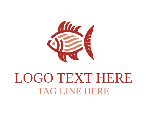 Seafood Brand Linear Fish Logo