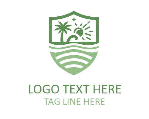 Seaside Beach Emblem Logo for Coastal Branding