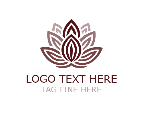 Serenity Outline Lotus Floral Logo for Calm Wellness Branding