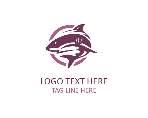 Shark Outline Badge Logo