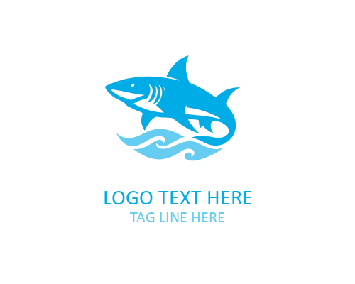 Shark Wave Emblem Logo