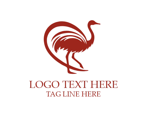 Sharp Line Ostrich Logo