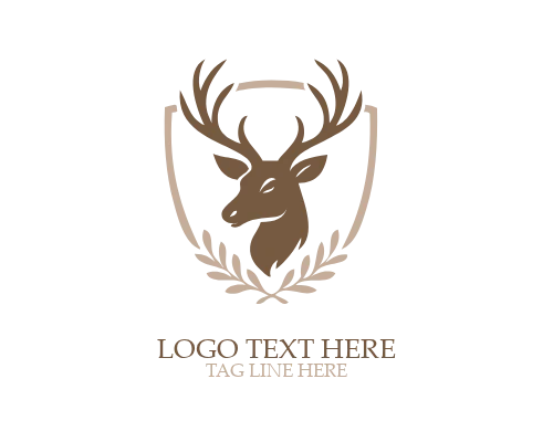 Shield Deer Crest Logo