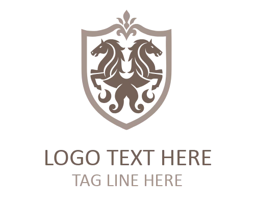 Shielded Horse Crest Logo