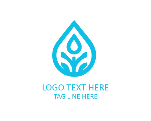 Shiny Water Droplet Logo