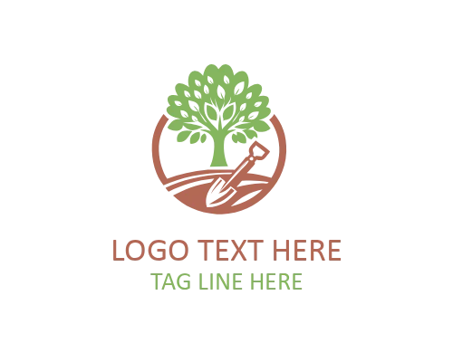 Shovel Eco Garden Logo for Sustainable Gardening and Green Branding