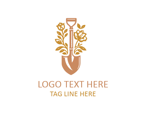 Shovel Floral Bodybuilding Logo