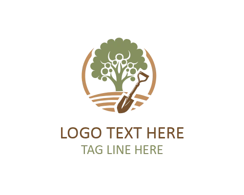 Shovel Garden Service Logo for Professional Landscaping Branding