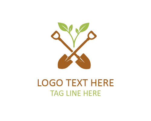 Shovel Garden Tools Logo for Professional Gardening and Yard Services