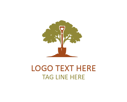 Shovel Green Care Logo for Garden Maintenance and Eco Branding