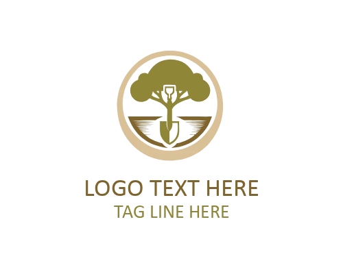 Shovel Urban Garden Logo for City Gardening and Green Branding
