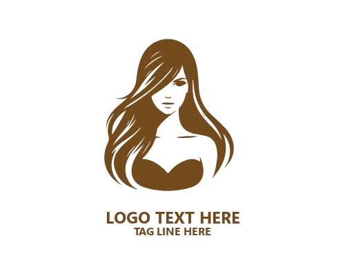 Side Profile Women Hair Logo