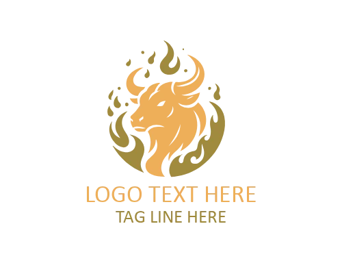  Side View Charging Bull Logo for Dynamic Branding