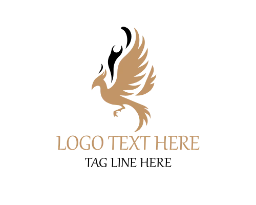Signature Flame Bird Logo for Personal Brands and Premium Identity