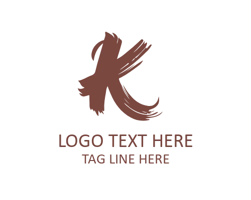 Signature Style Brush Letter K Logo for Personal Branding