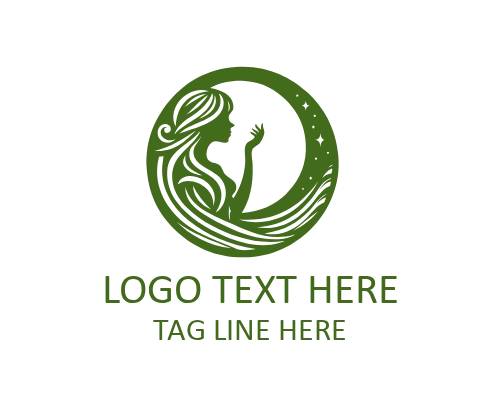 Silent Strength Moon Woman Logo