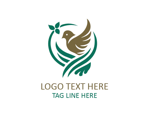 Silhouette Love Bird Flat Logo for Elegant Romantic Branding