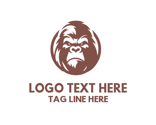 Silverback Gorilla Head Logo