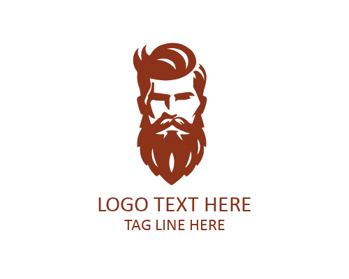 Simple Beard Guy Icon Logo